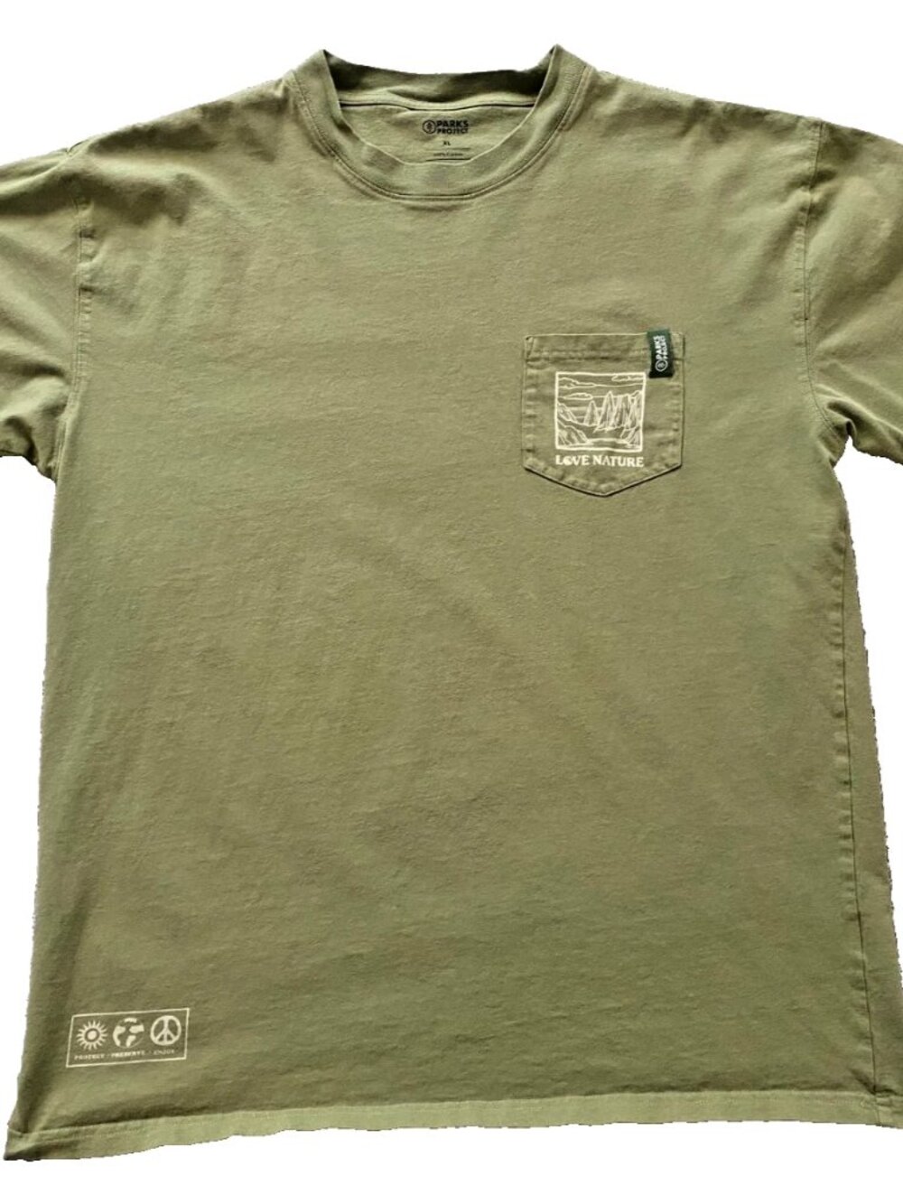 Parks Project Love Nature Olive Green Pocket T-Shirt